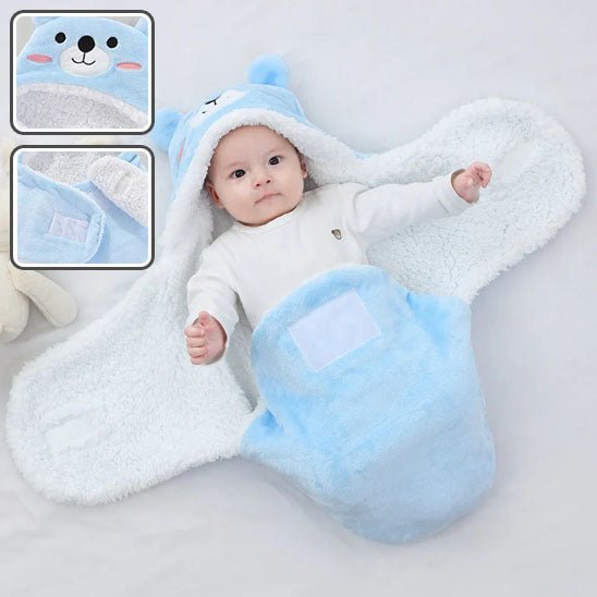 Couverture-bébé-nid d'ange-rose-bleue