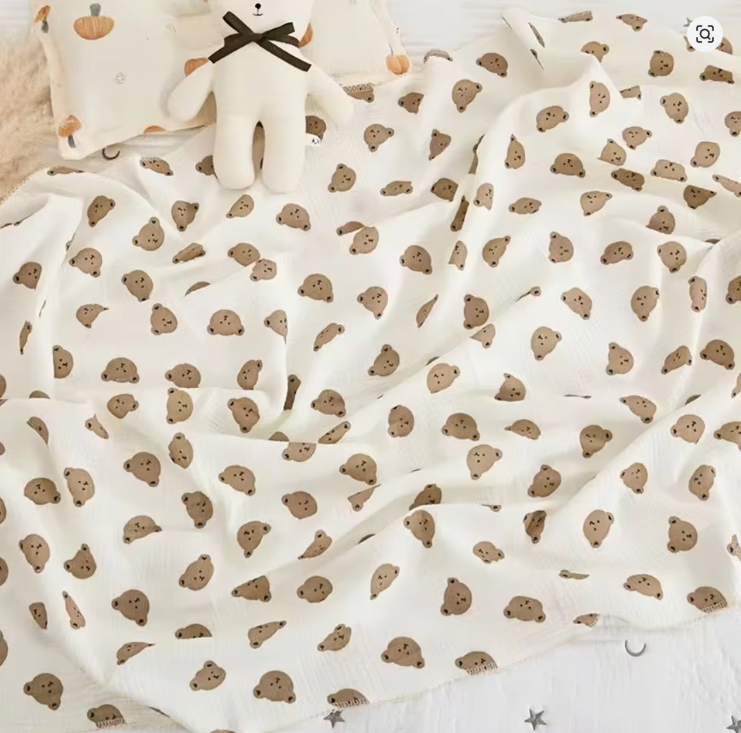 Couverture_bébé_Mousseline_4_saisons_Tête_d'ours